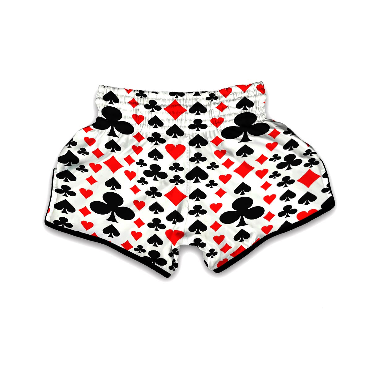 Poker Casino Playing Card Pattern Print Muay Thai Boxing Shorts-grizzshop