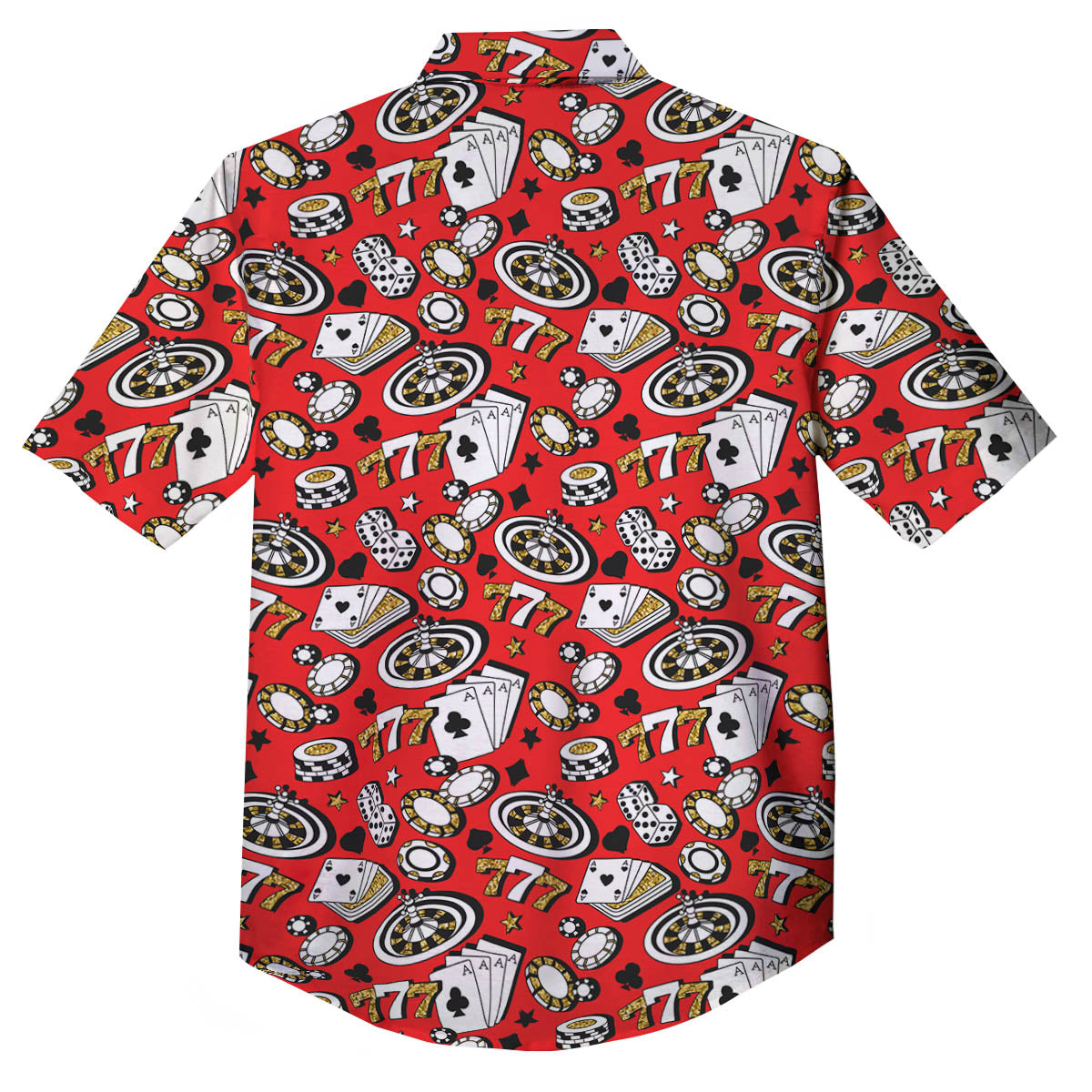 Poker Casino Print Pattern Button Up Shirt-grizzshop