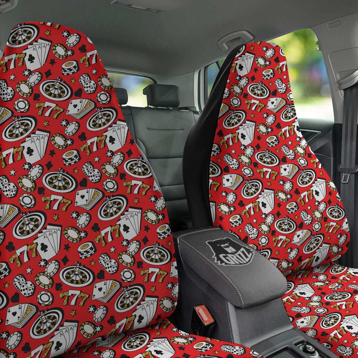 Poker Casino Print Pattern Car Seat Covers-grizzshop