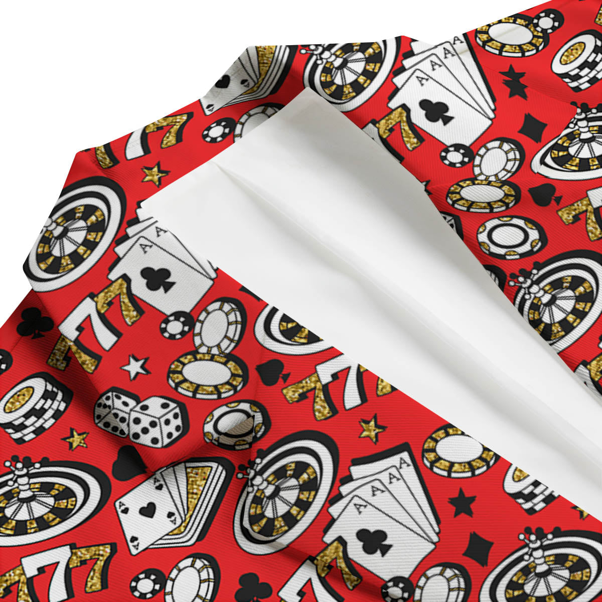 Poker Casino Print Pattern Men's Blazer-grizzshop