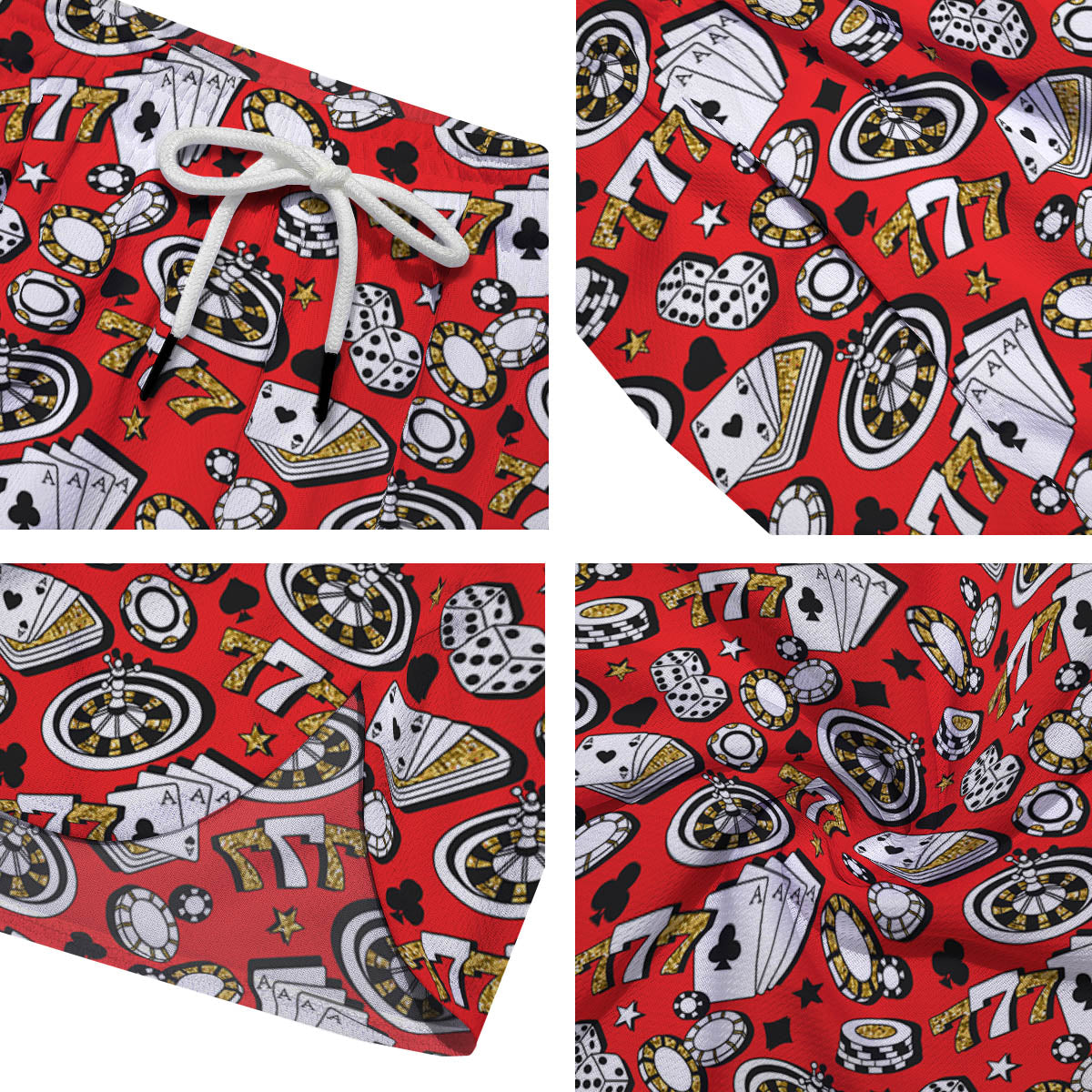 Poker Casino Print Pattern Men's Running Shorts-grizzshop