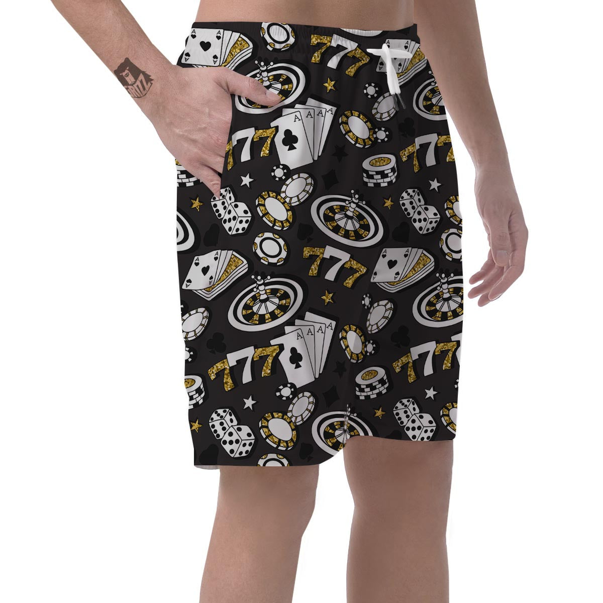Poker Casino Print Pattern Men's Shorts-grizzshop