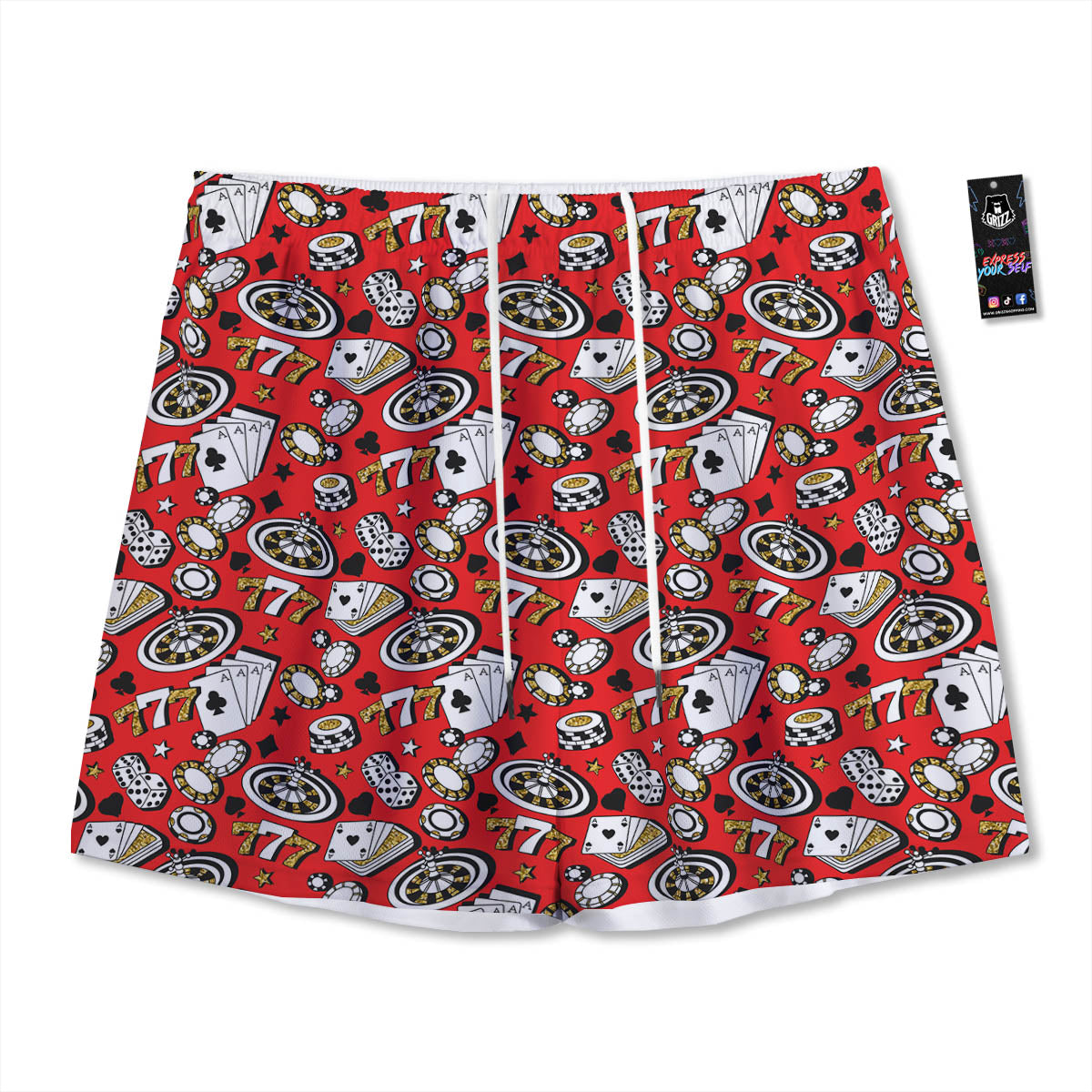 Penguin Cute Colorful Print Pattern Mesh Shorts
