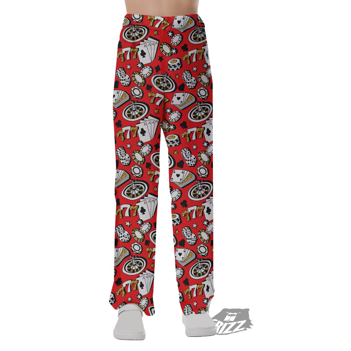 Poker Casino Print Pattern Pajama Pants-grizzshop