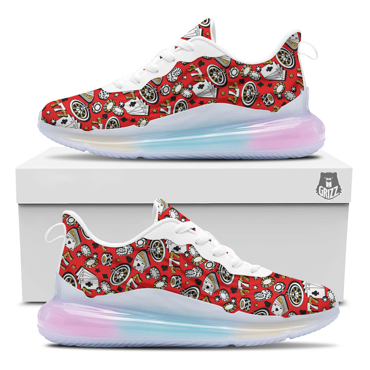 Poker Casino Print Pattern Running Sneakers-grizzshop
