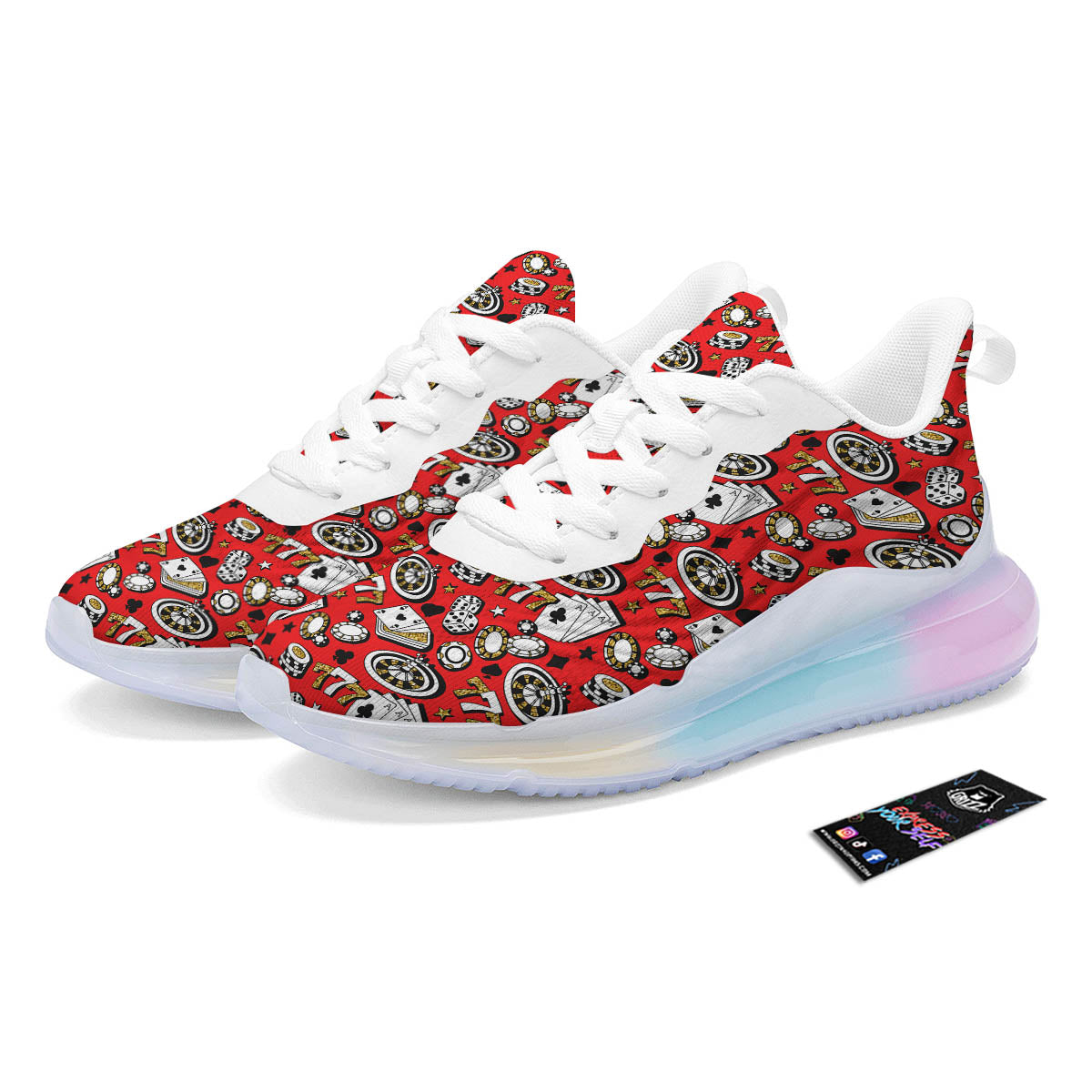 Poker Casino Print Pattern Running Sneakers-grizzshop