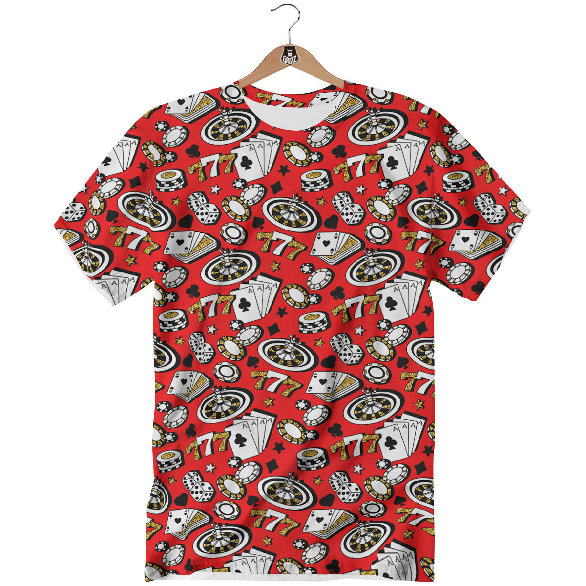 Poker Casino Print Pattern T-Shirt-grizzshop