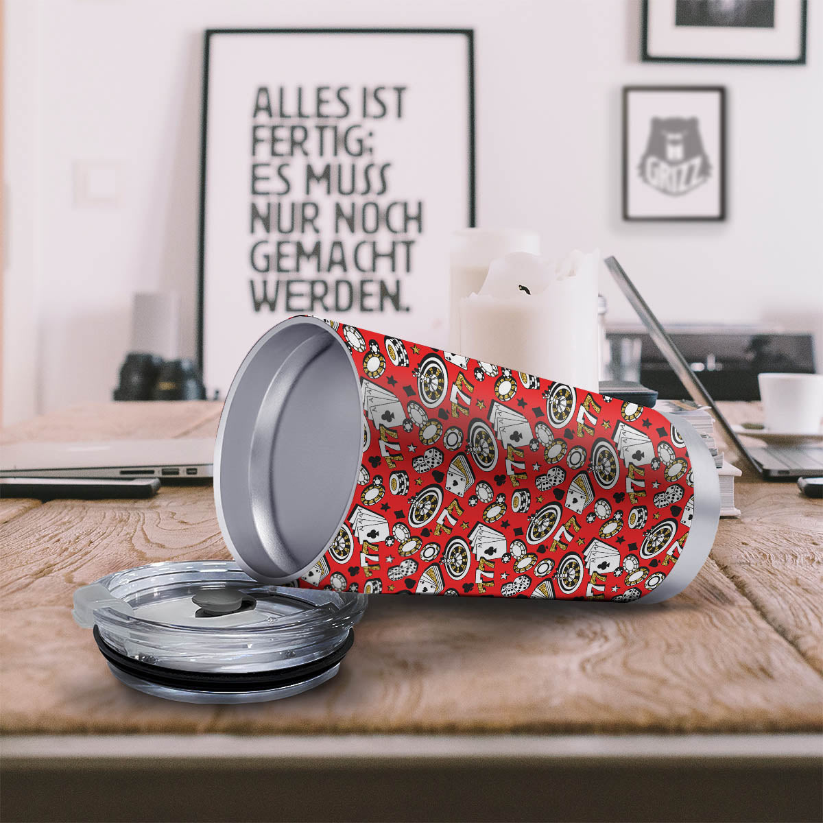 Poker Casino Print Pattern Tumbler-grizzshop