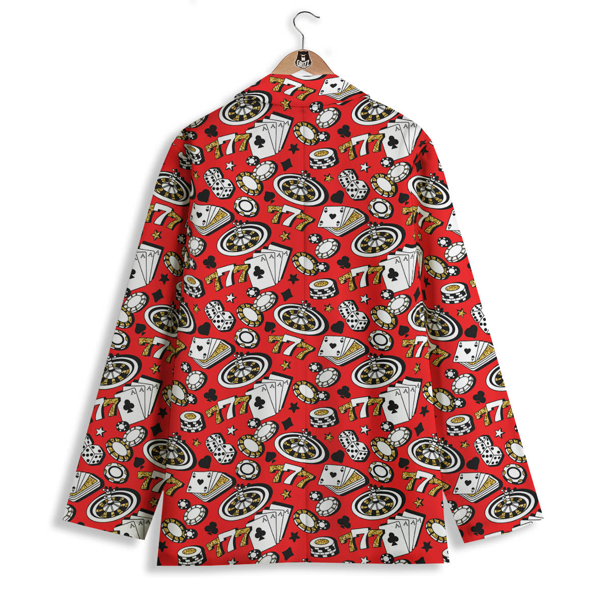 Poker Casino Print Pattern Women's Blazer-grizzshop
