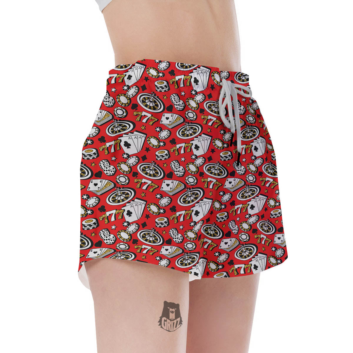 Poker Casino Print Pattern Women's Shorts-grizzshop