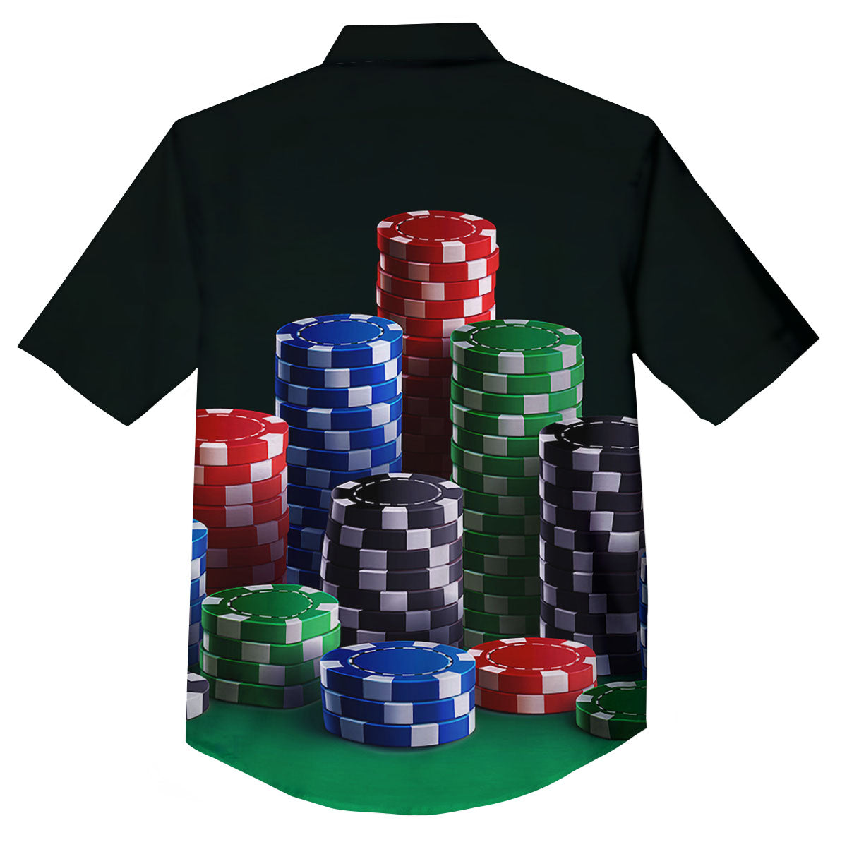 Poker Chips Print Button Up Shirt-grizzshop