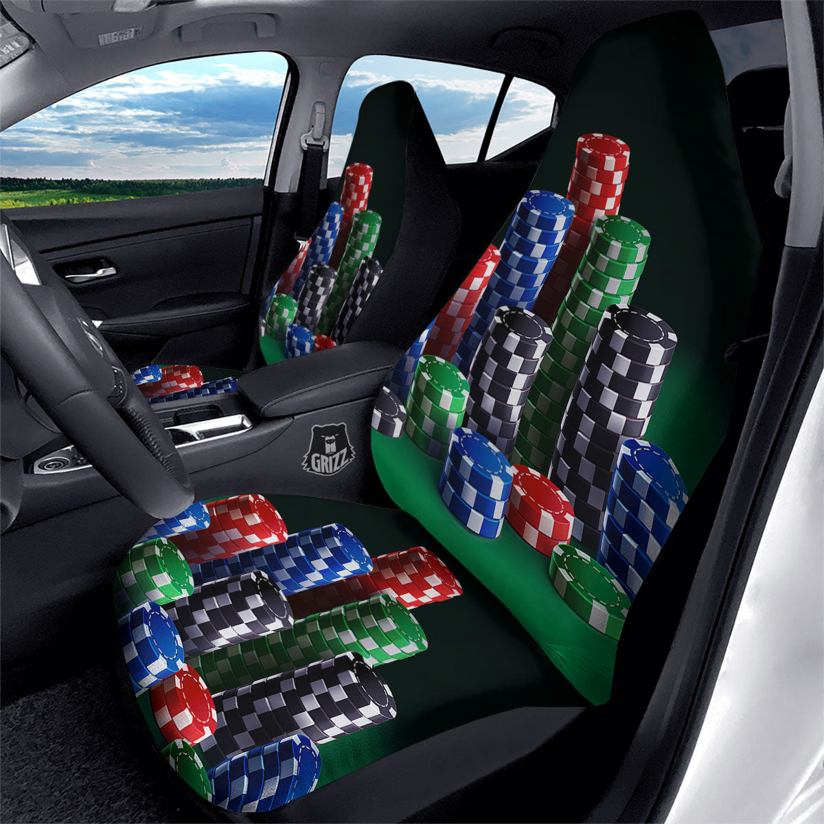 Poker Chips Print Car Seat Covers-grizzshop