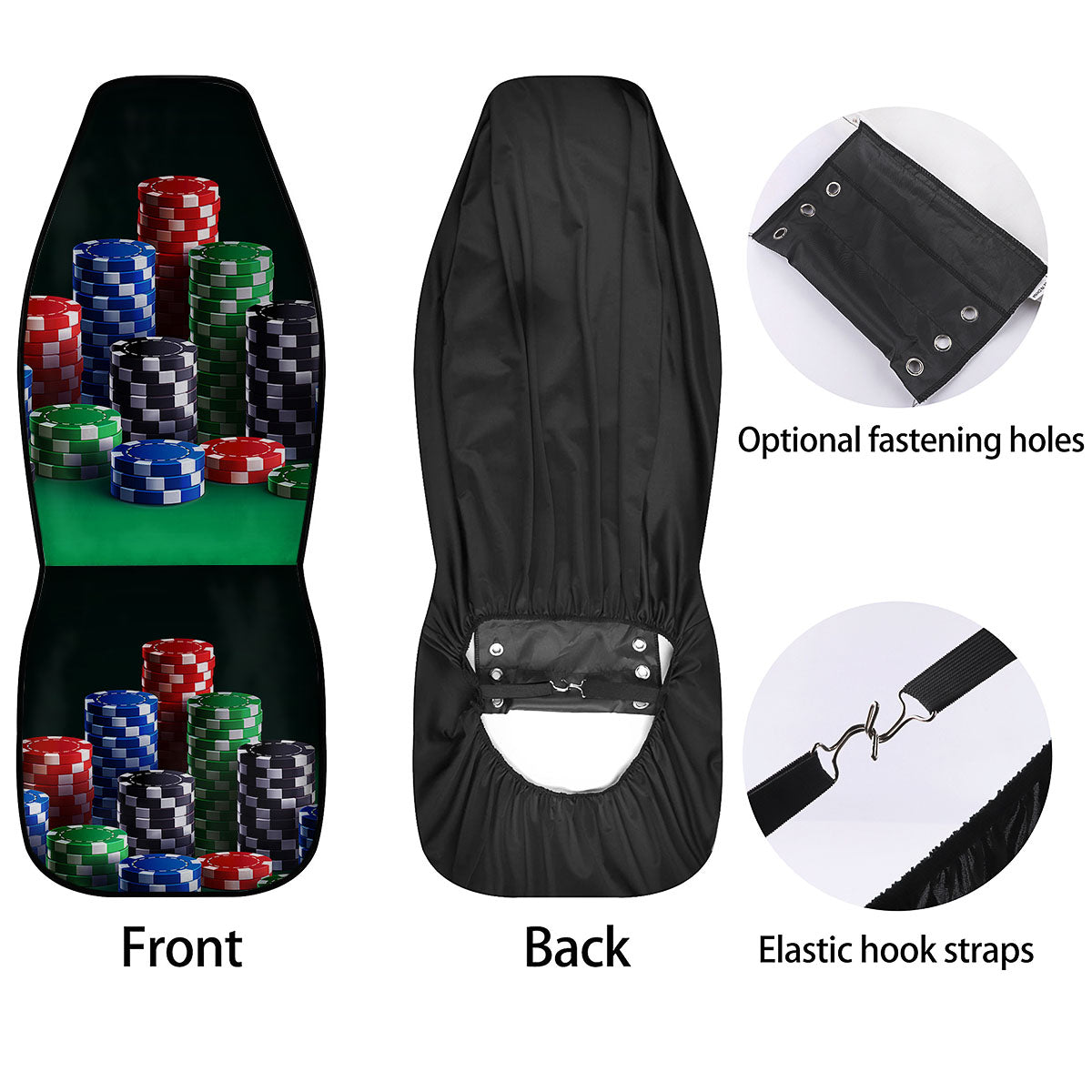 Poker Chips Print Car Seat Covers-grizzshop