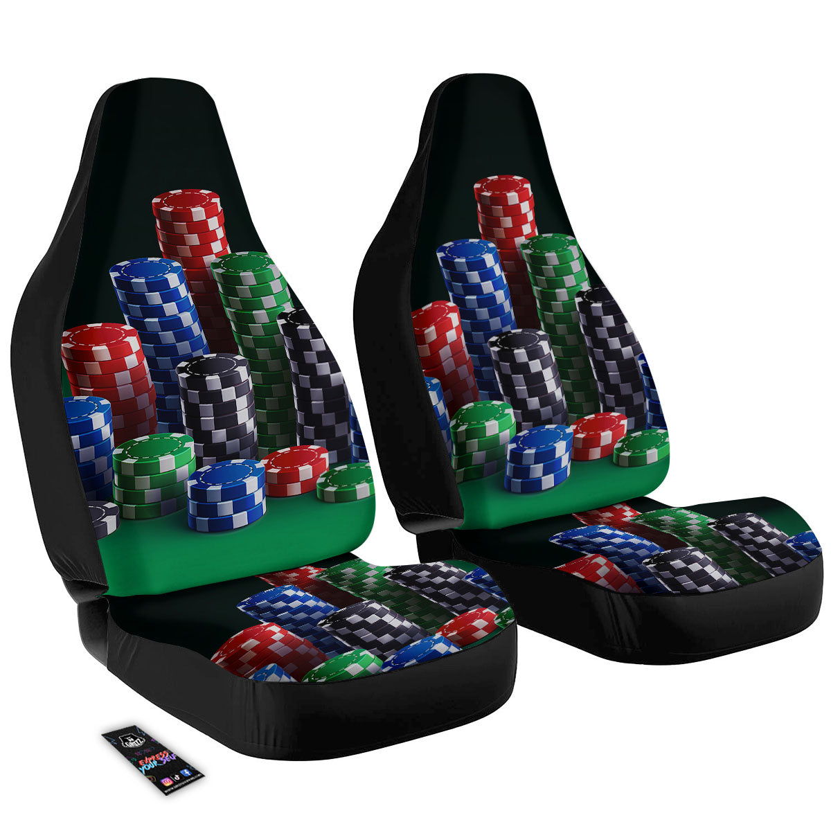 Poker Chips Print Car Seat Covers-grizzshop