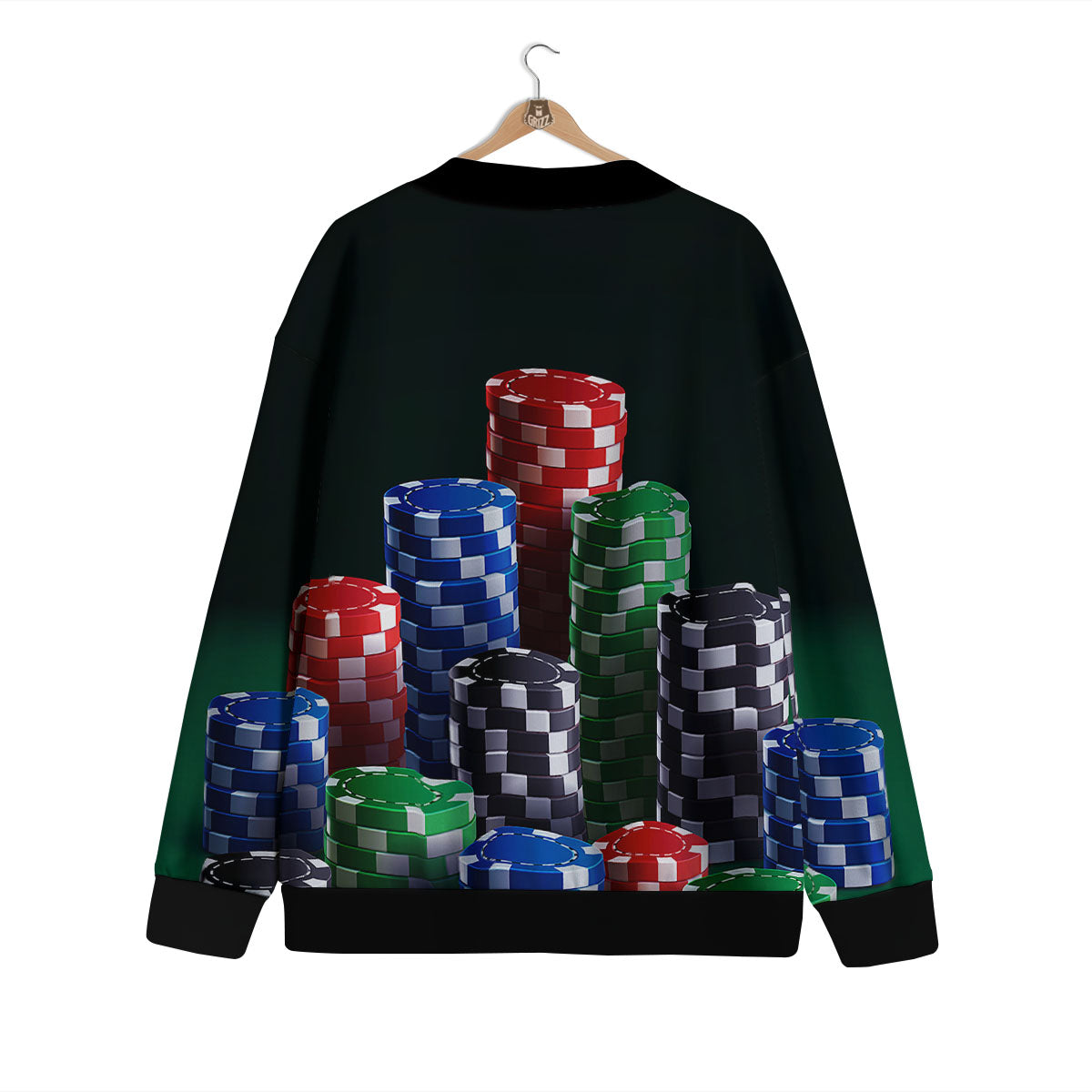 Poker Chips Print Cardigan-grizzshop