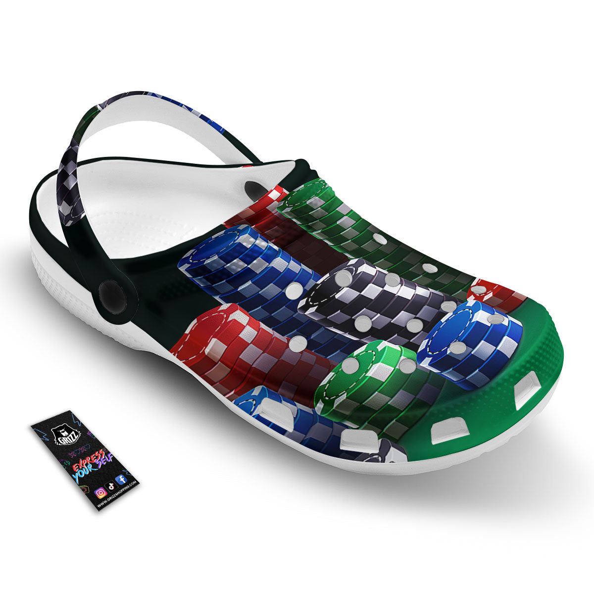 Poker Chips Print Clog-grizzshop