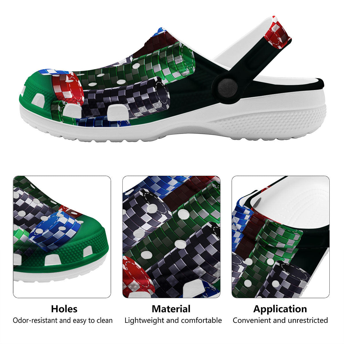 Poker Chips Print Clog-grizzshop