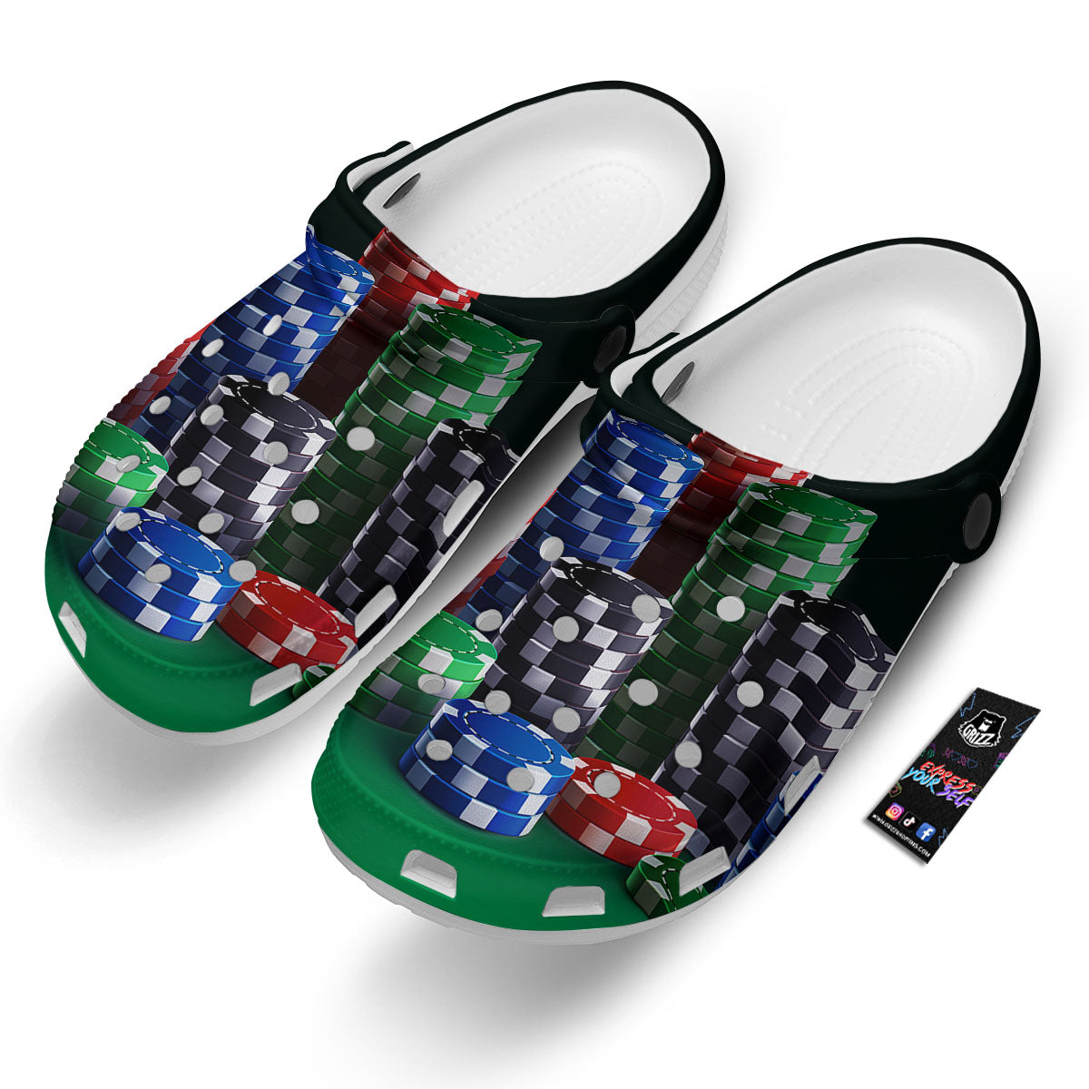 Poker Chips Print Clog-grizzshop