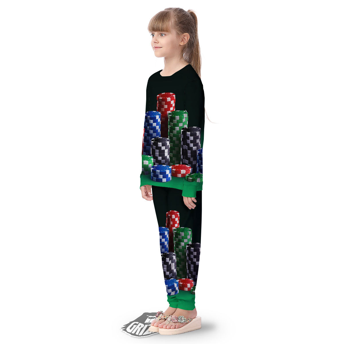 Poker Chips Print Kid's Pajamas-grizzshop