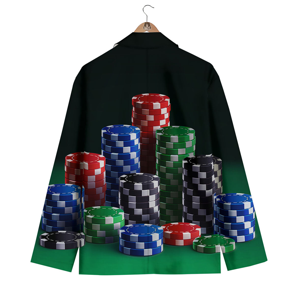 Poker Chips Print Men's Blazer-grizzshop