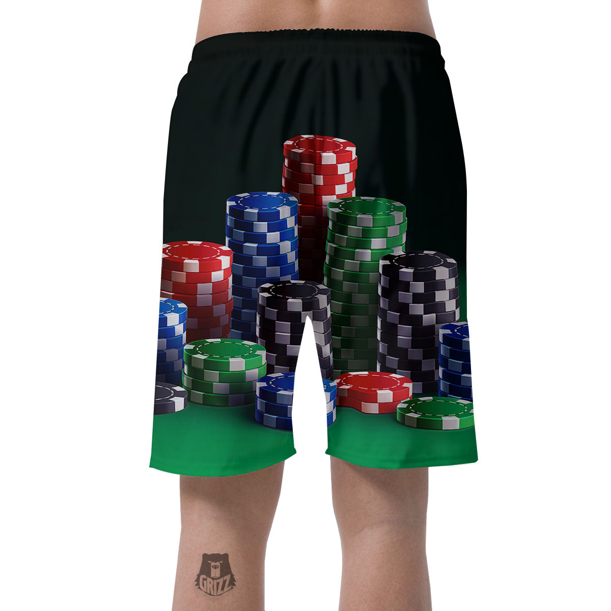 Poker Chips Print Men's Shorts-grizzshop