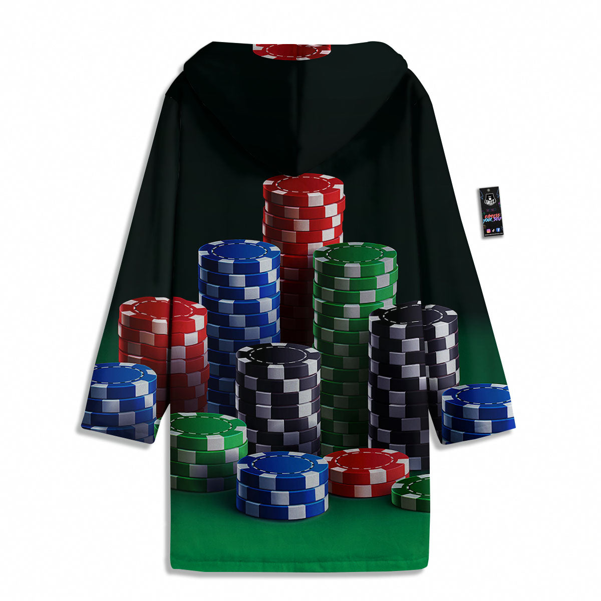 Poker Chips Print Men's Windbreaker Jacket-grizzshop