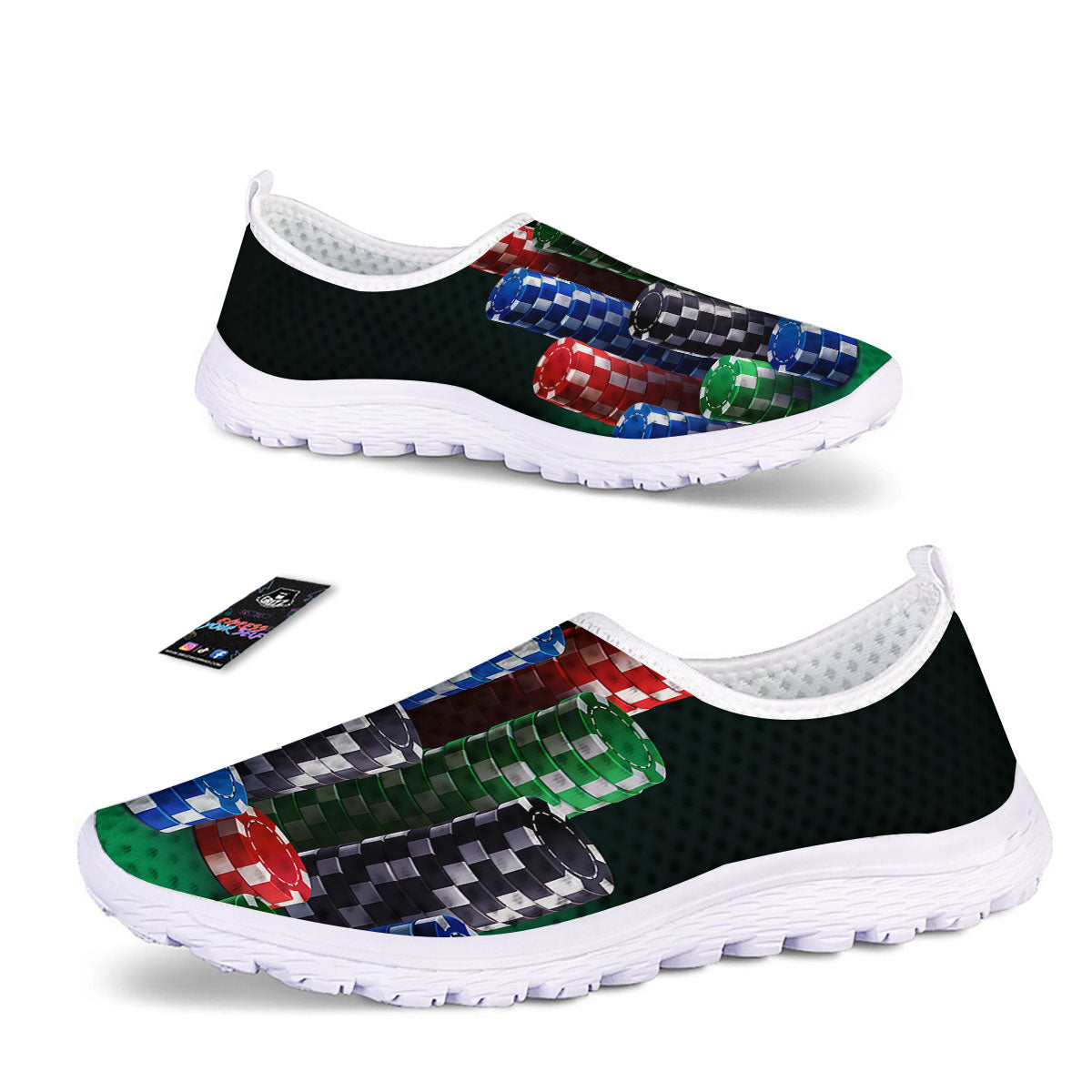 Poker Chips Print Nurse Shoes-grizzshop