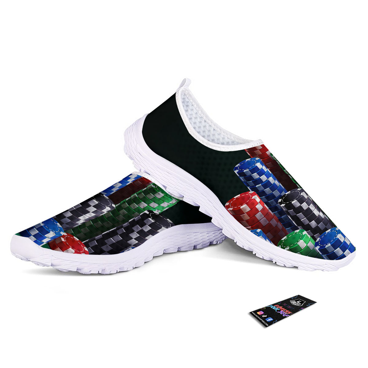 Poker Chips Print Nurse Shoes-grizzshop