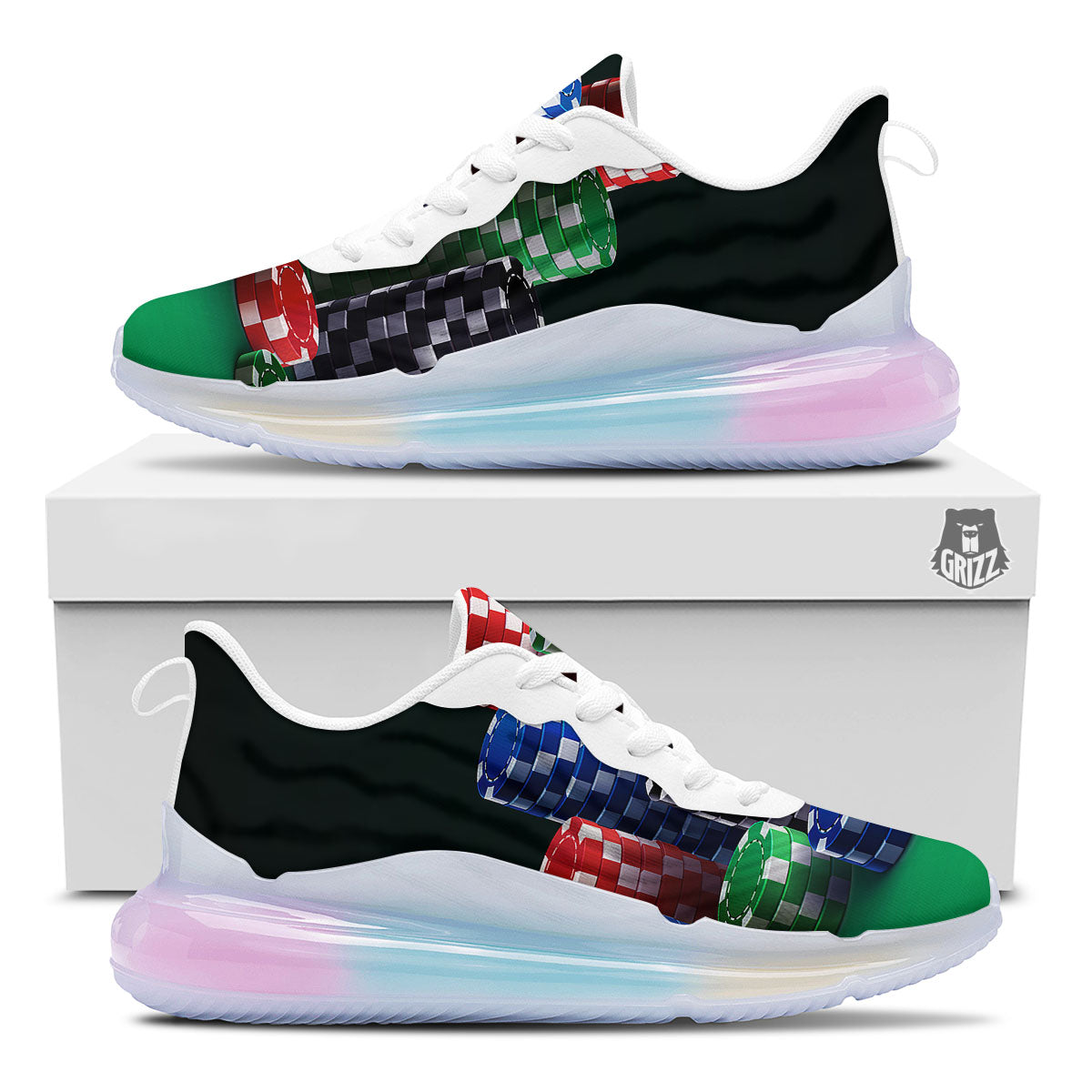 Poker Chips Print Running Sneakers-grizzshop