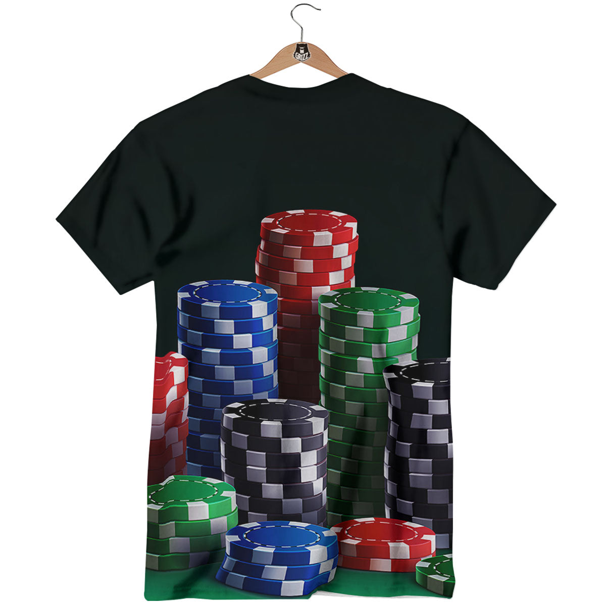 Poker Chips Print T-Shirt-grizzshop