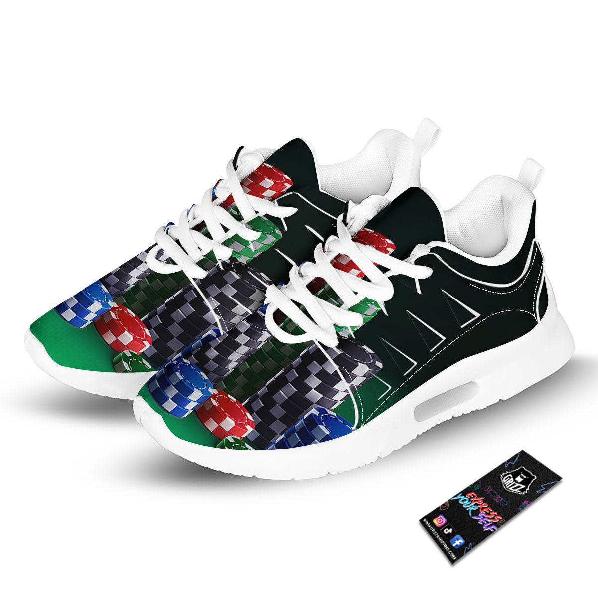 Poker Chips Print Tennis Shoes-grizzshop