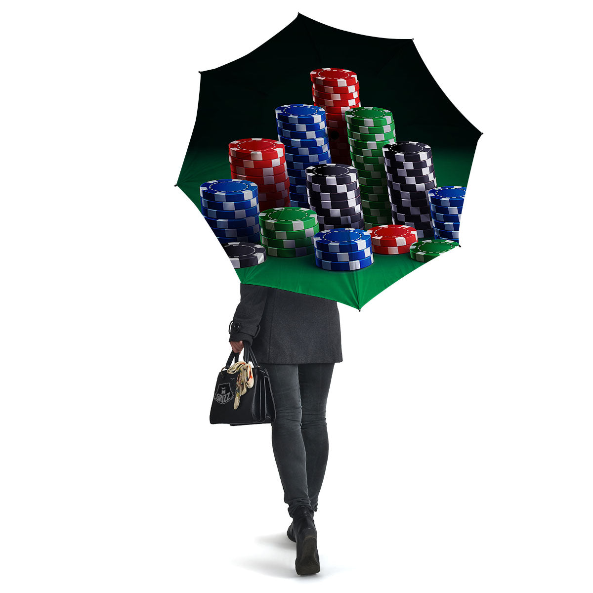 Poker Chips Print Umbrella-grizzshop