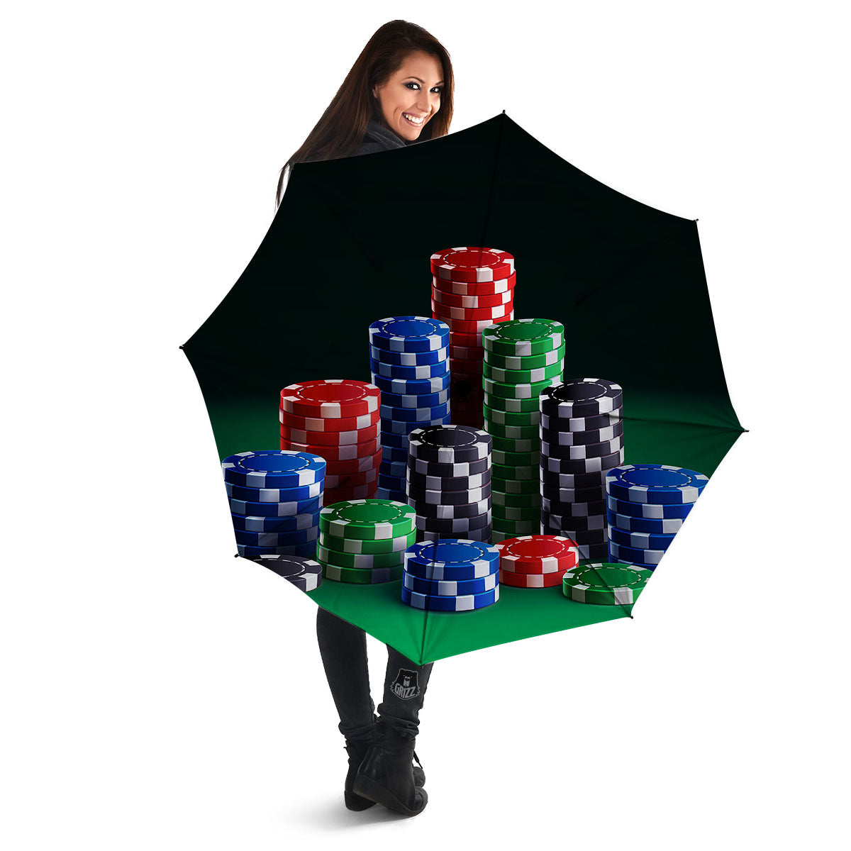 Poker Chips Print Umbrella-grizzshop