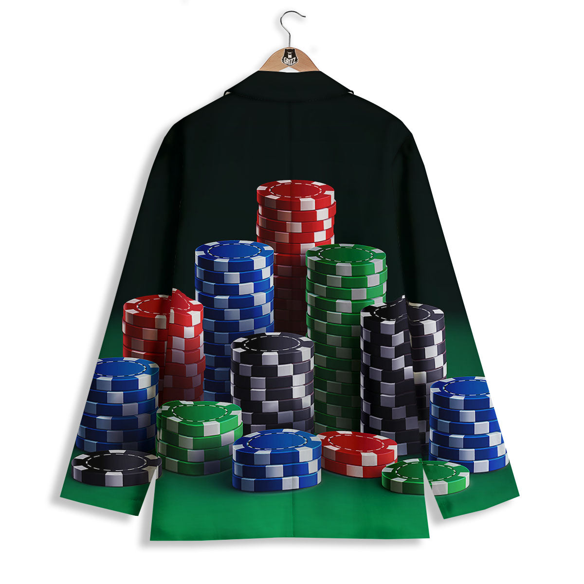 Poker Chips Print Women's Blazer-grizzshop