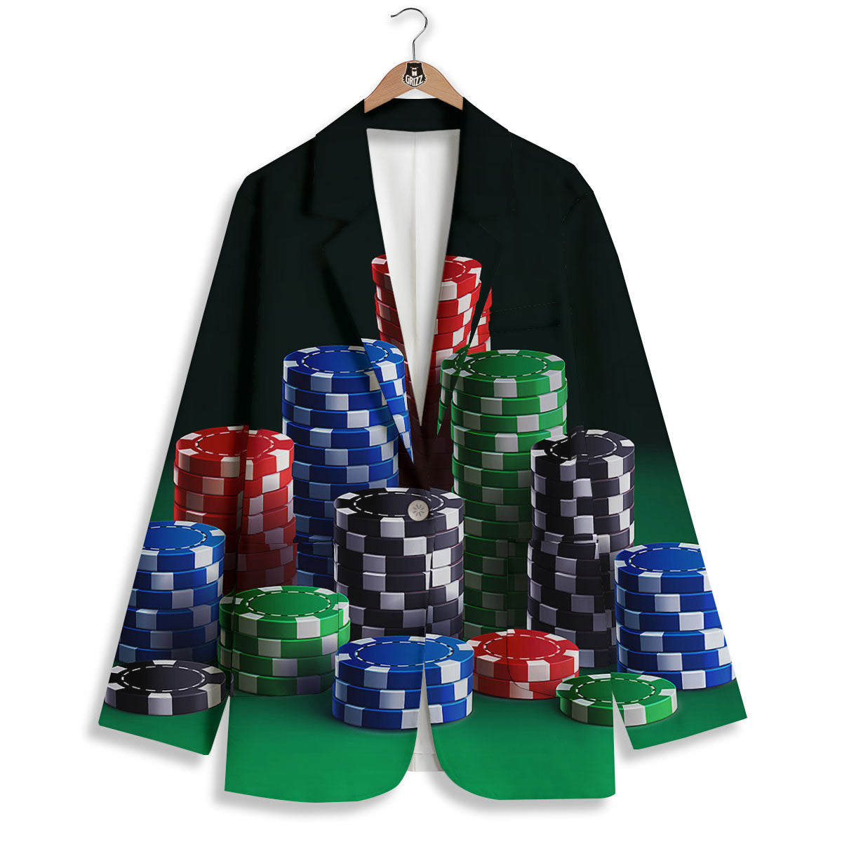 Poker Chips Print Women's Blazer-grizzshop