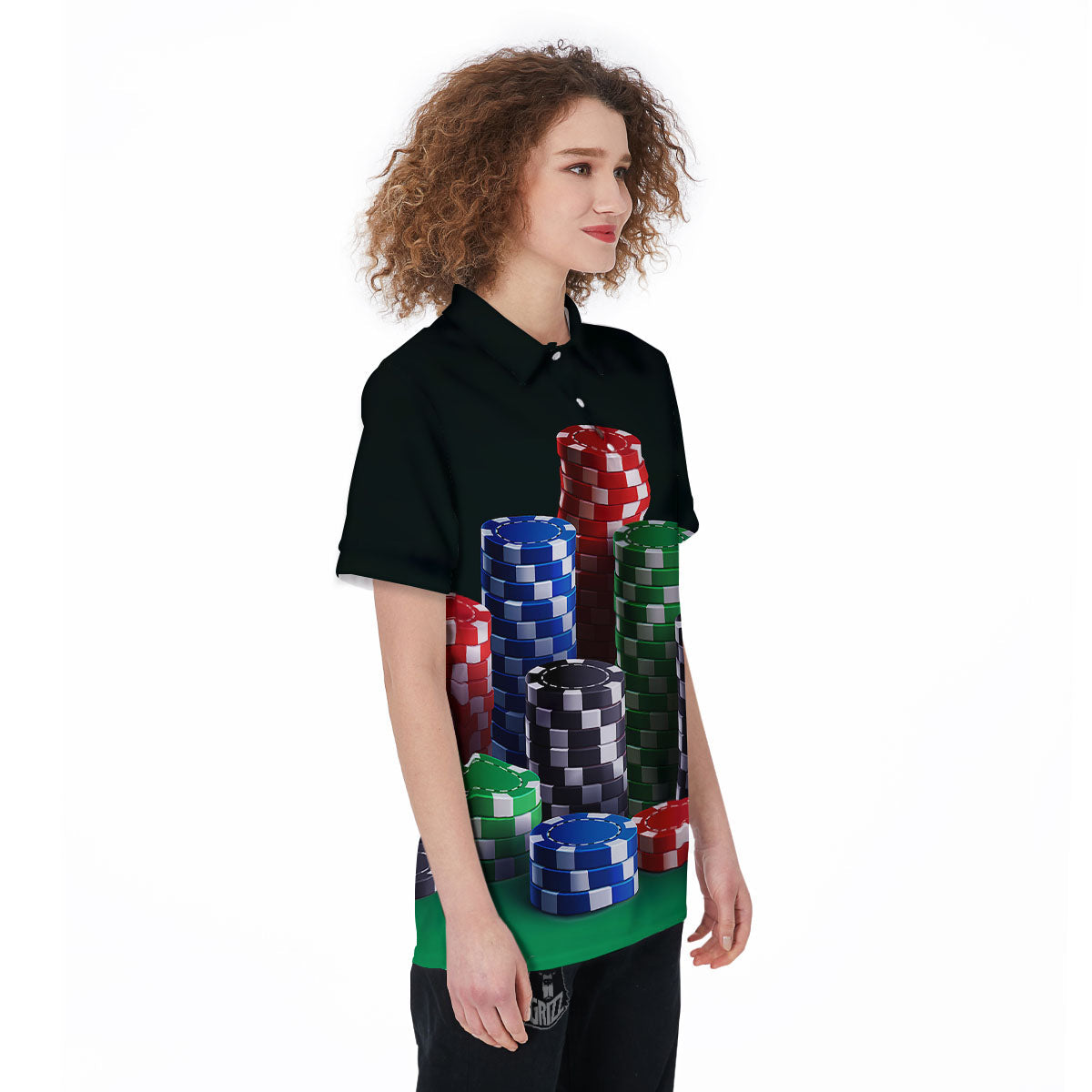 Poker Chips Print Women's Golf Shirts-grizzshop