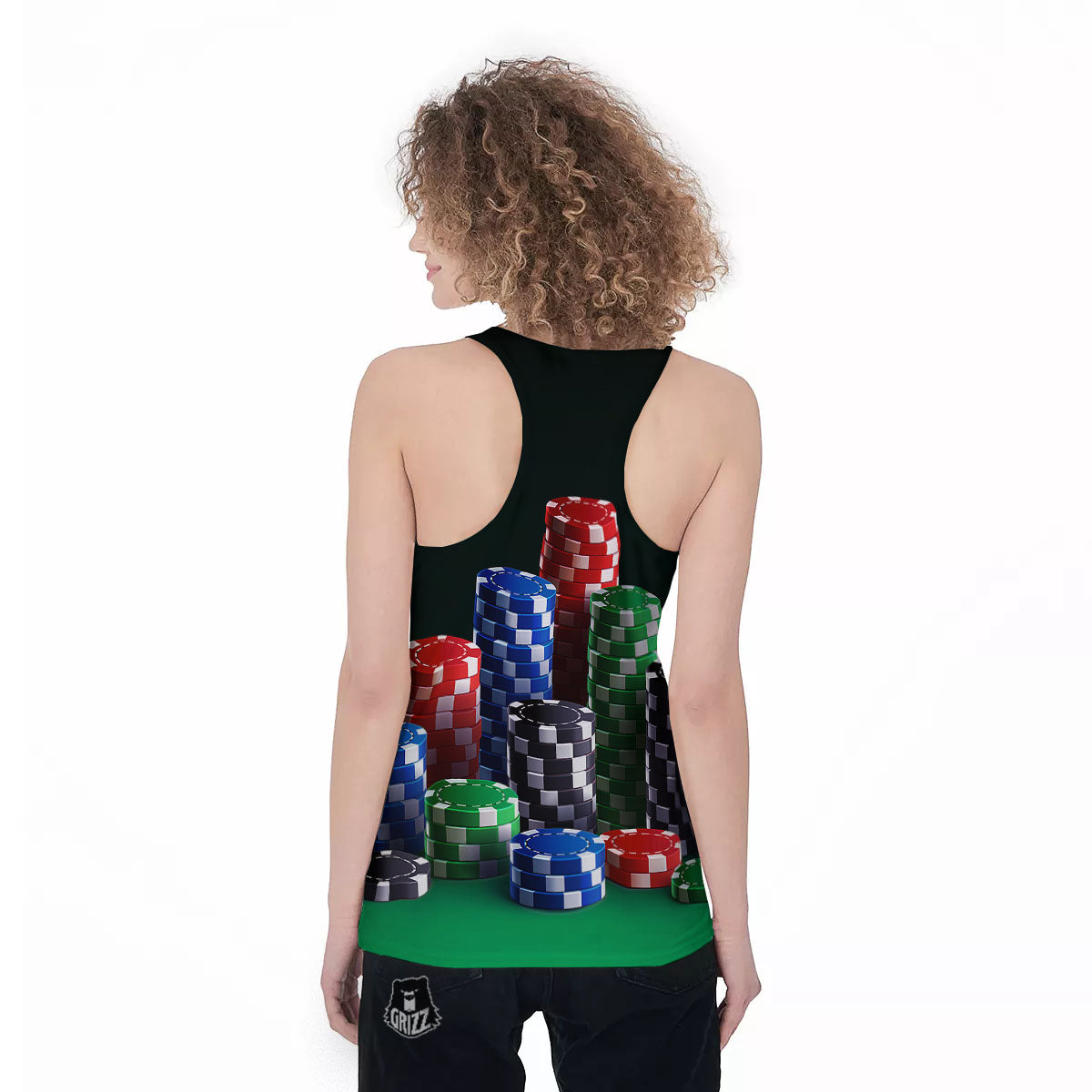 Poker Chips Print Women's Racerback Tank Top-grizzshop