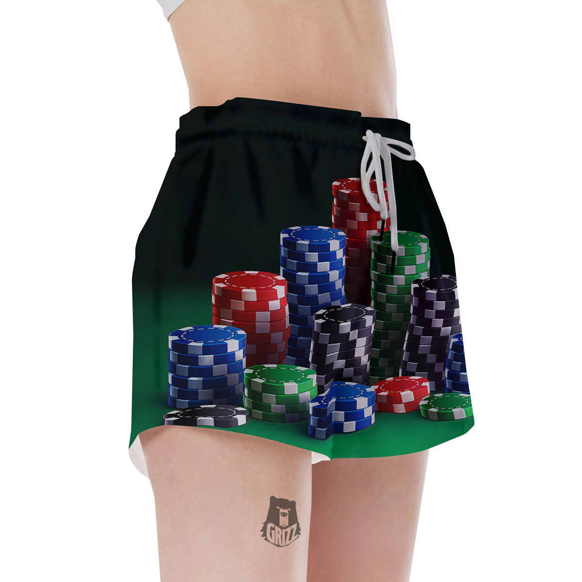 Poker Chips Print Women's Shorts-grizzshop