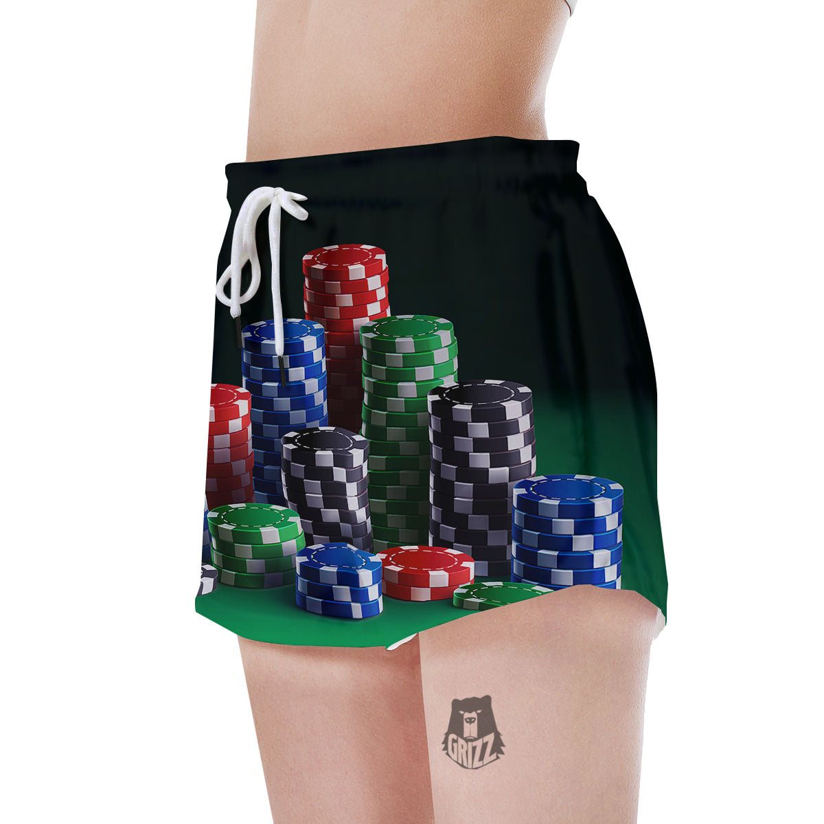 Poker Chips Print Women's Shorts-grizzshop