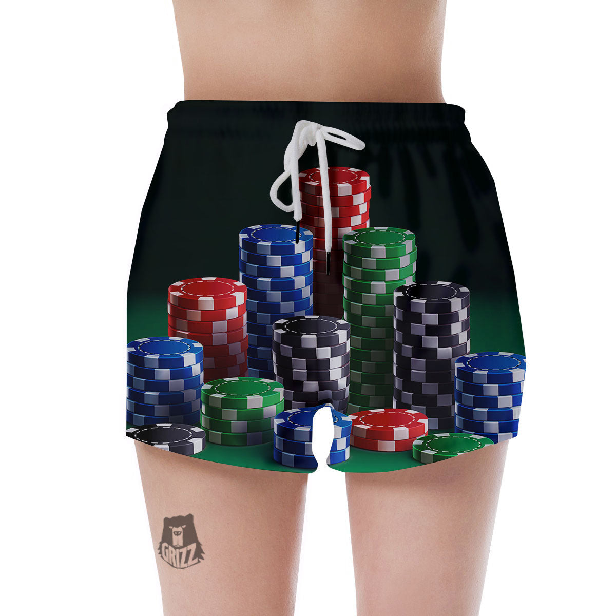 Poker Chips Print Women's Shorts-grizzshop