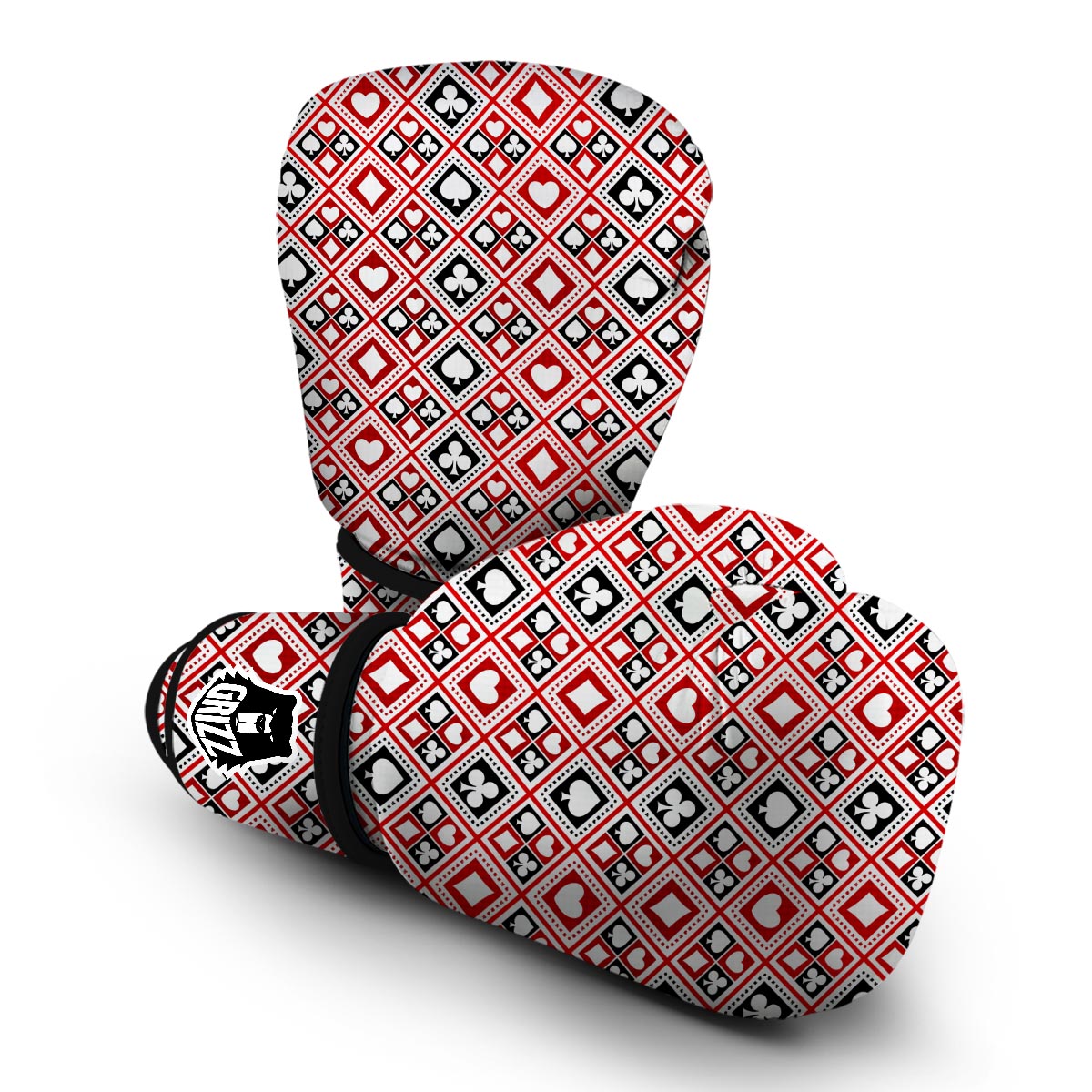 Poker Playing Card Casino Pattern Print Boxing Gloves-grizzshop