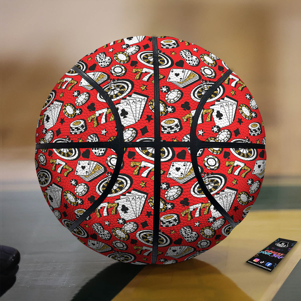 Poker Casino Print Pattern Basketball