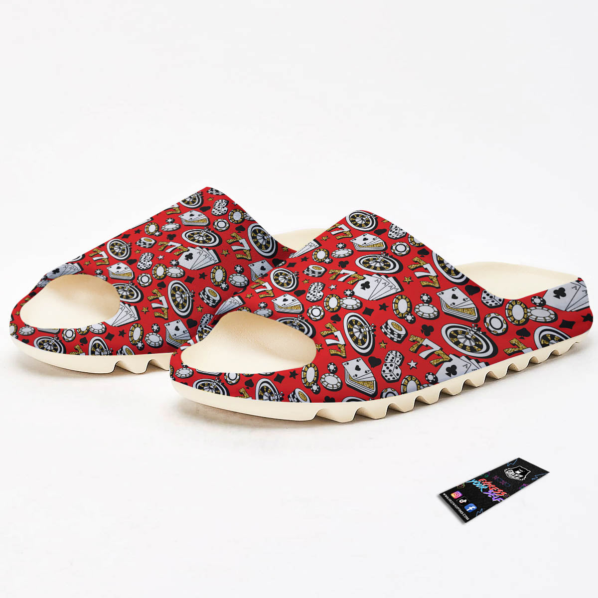 Poker Casino Print Pattern Sandals-grizzshop