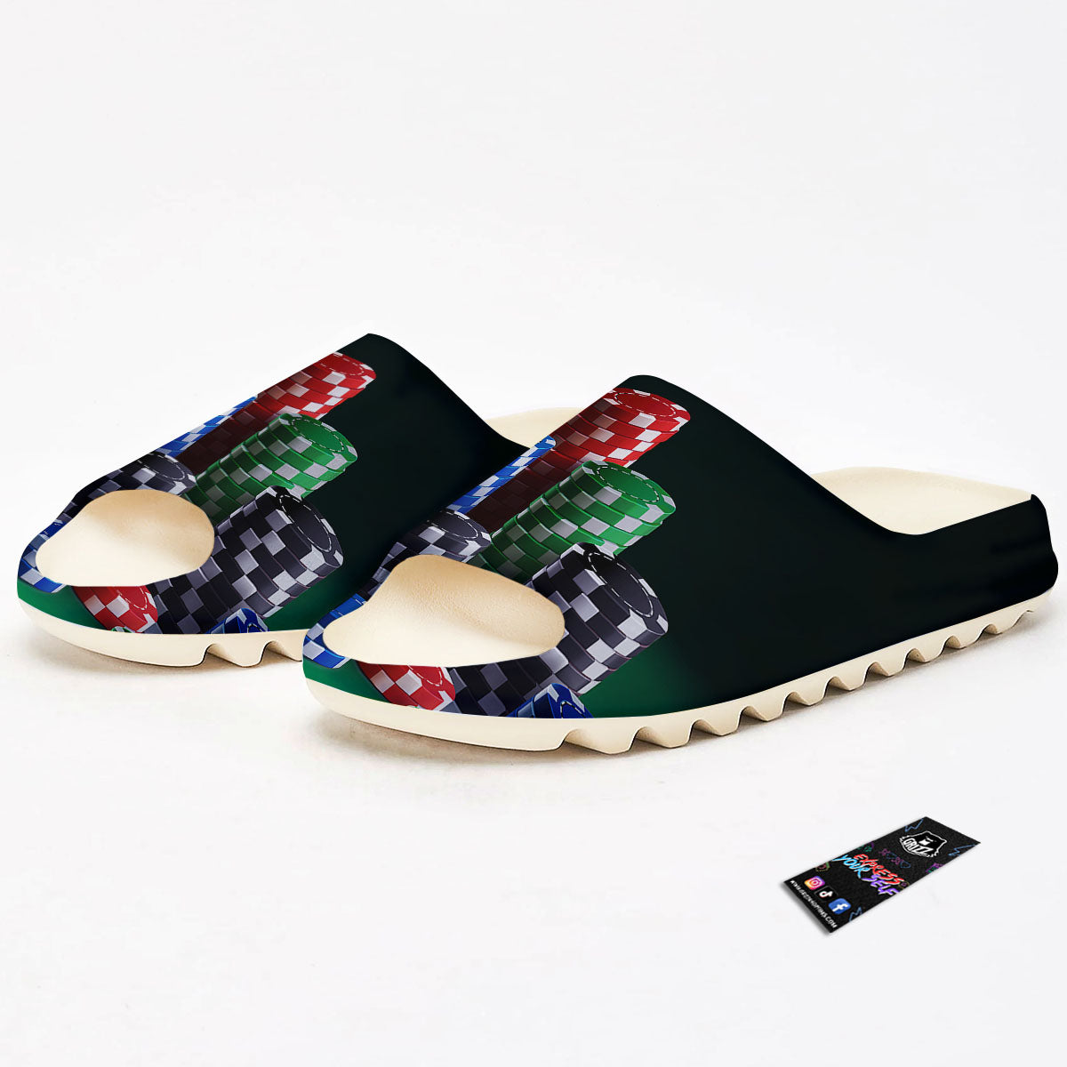 Poker Chips Print Sandals-grizzshop