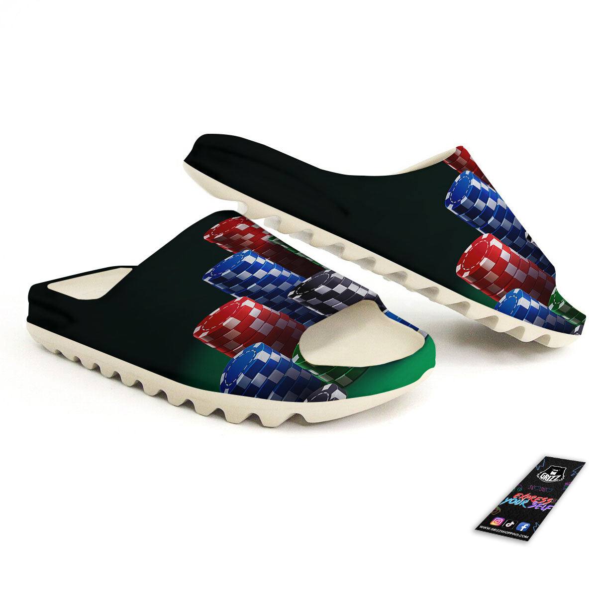 Poker Chips Print Sandals-grizzshop