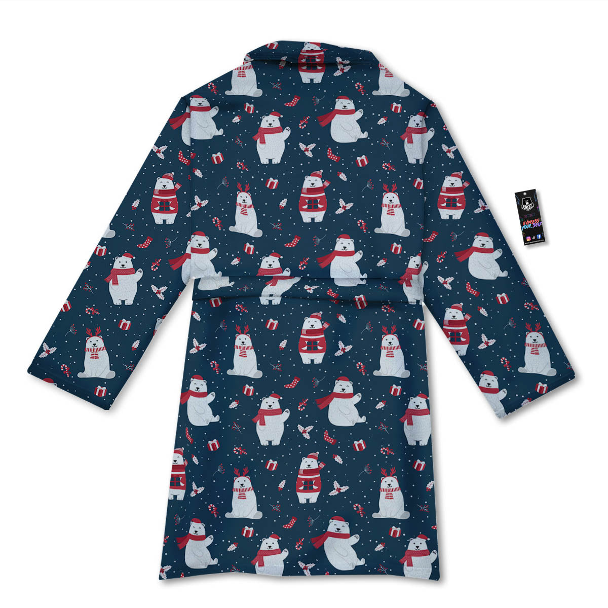 Polar Bear Christmas Print Pattern Bathrobe-grizzshop