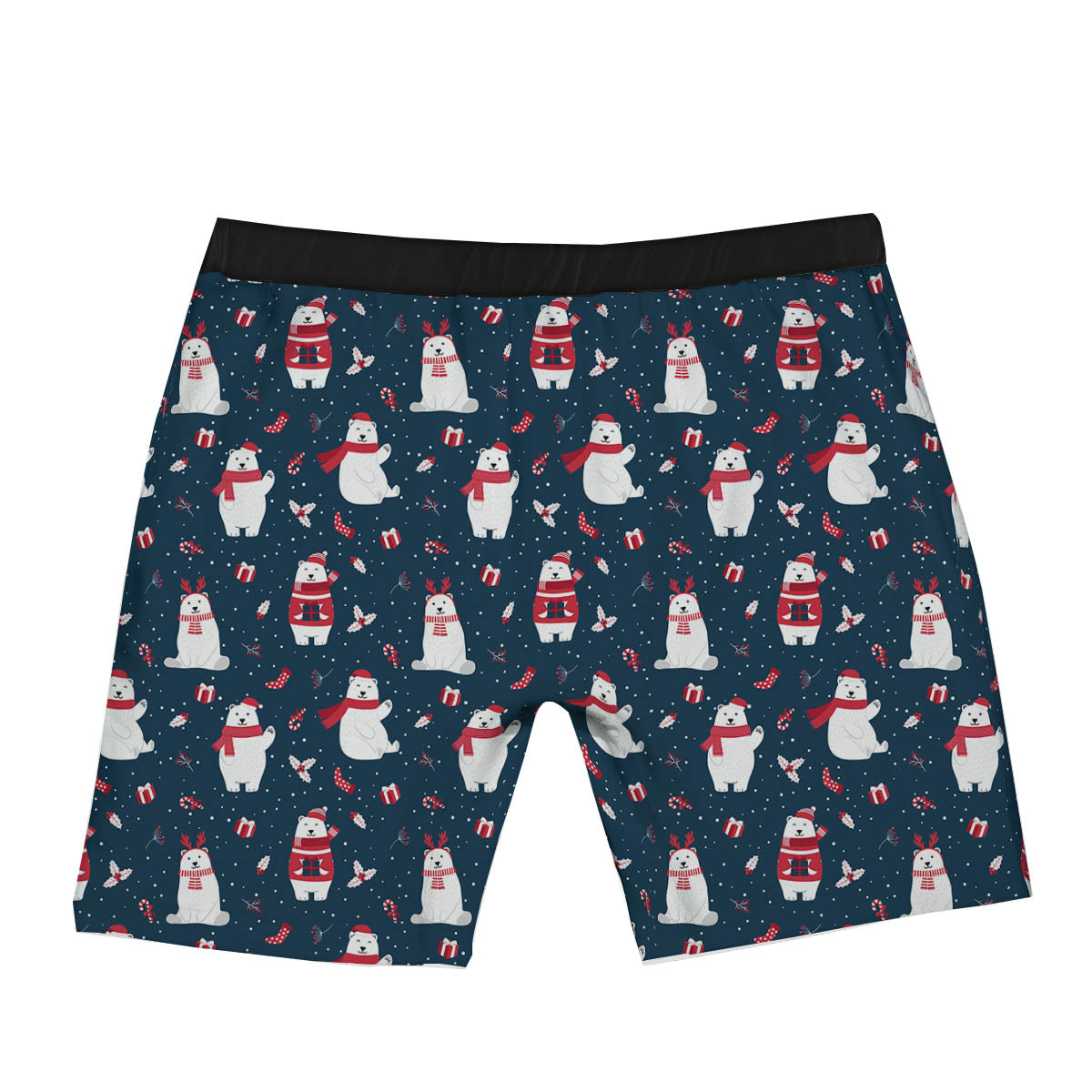 Polar Bear Christmas Print Pattern Boxer Briefs-grizzshop