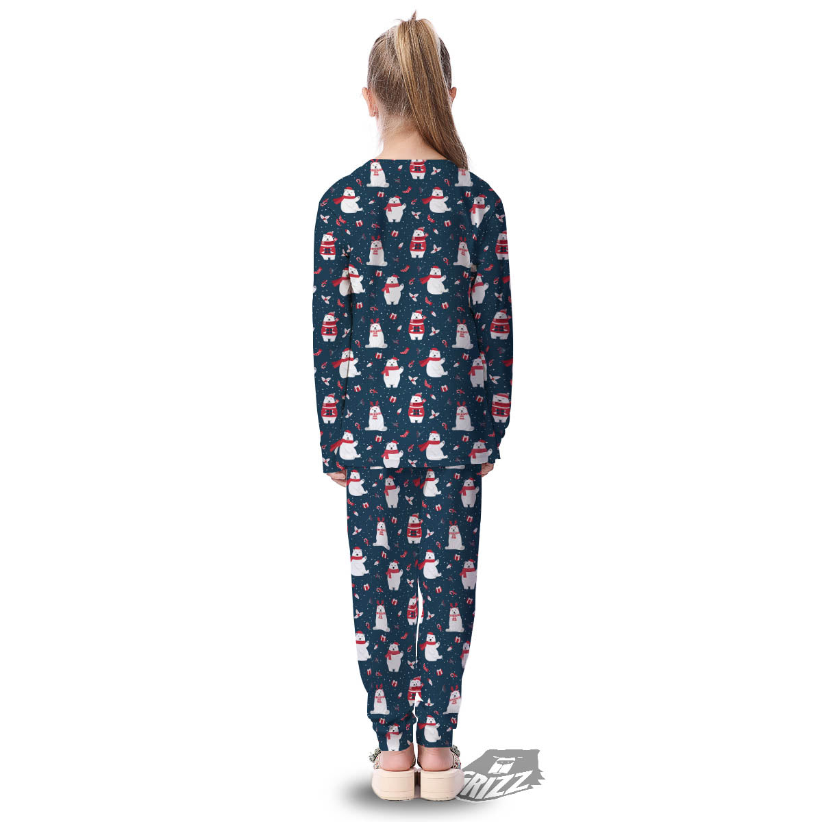 Polar Bear Christmas Print Pattern Kid's Pajamas-grizzshop