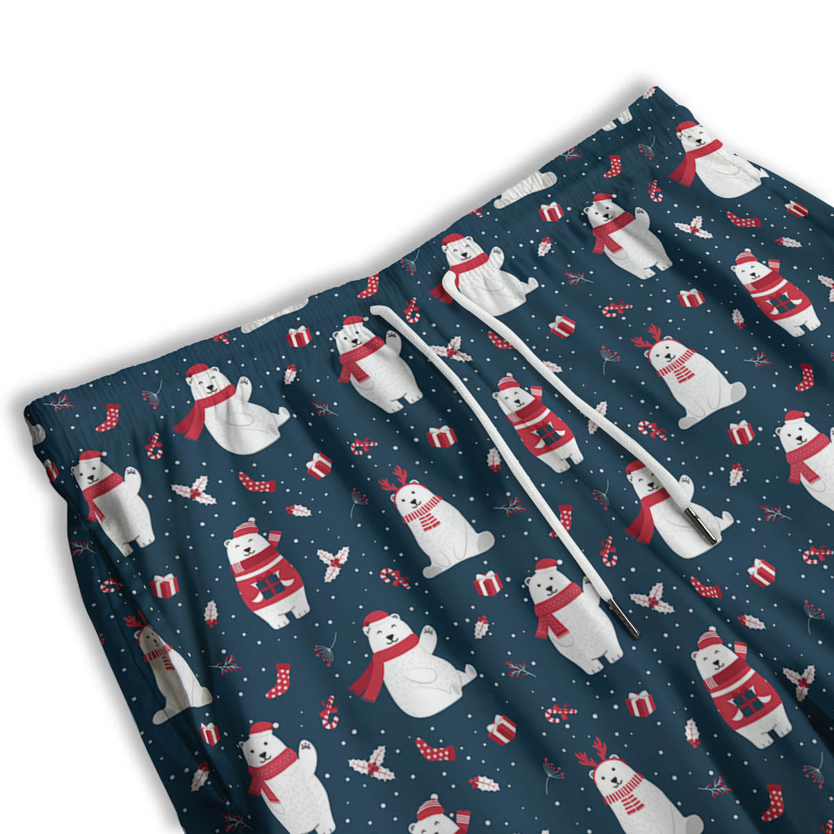 Polar Bear Christmas Print Pattern Men's Athletic Shorts