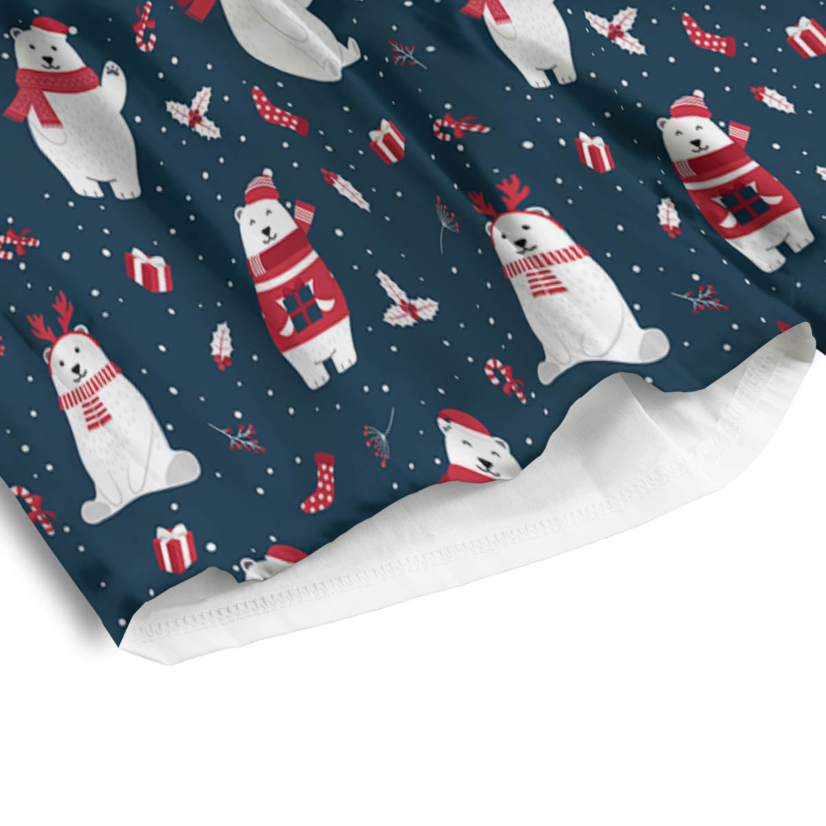 Polar Bear Christmas Print Pattern Men's Athletic Shorts